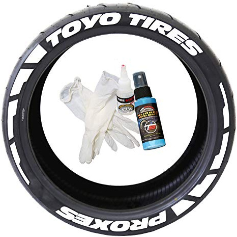 Toyo Reifen Proxes Frost – Zubehör für die Kennzeichnung von Reifen – Bastelset mit Kleber & Reiniger/43,6 cm (17 – 18 Zoll) Wheels/1,25 Zoll/Weiß, 8 Stück