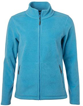 James & Nicholson - Damen Fleece Jacke mit Stehkragen im klassischen Design (L, Turquoise)