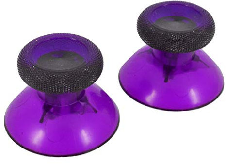 Analog Stick Thumbsticks Joystick Cap for Xbox One Controller Mushroom Cap Rubber Cover (Clear Purple)