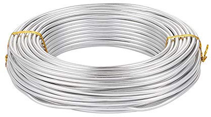 Pandahall 82 Feet/500g Aluminum Wire Flexible 3mm/9gauge Metal Artistic Beading Wire for Floral Jewelry Making (Silver) …