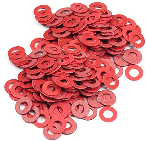 MroMax Arandela aislante M2 roja Vulcanizada Fibra Arandela 0.2 x 0.08 x 0.04 pulgadas Junta aislante para placa base