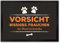 trendaffe - Vorsicht bissiges Frauchen Fußmatte mit Pfoten Motiv