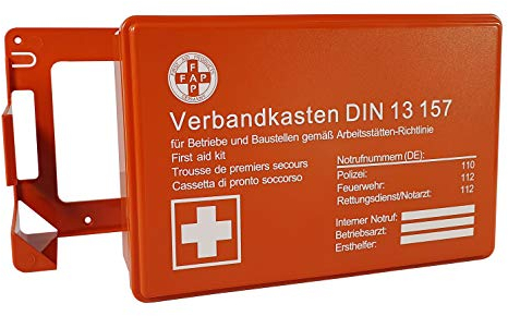 Verbandkasten Erste Hilfe DIN 13157 Verbandkasten + Halter orange 620150 Betriebsverbandkasten