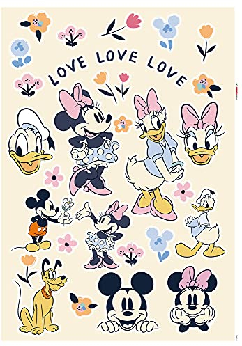 Komar Disney Wandtattoo Love Love Love - 50 x 70 cm (Breite x Höhe) - 40 Teile - Micky Maus, Deco-Sticker, Wandaufkleber, Wandsticker, Wanddeko, Kinderzimmer - 14100h
