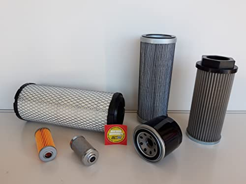 Set di filtri (grande) compatibile con Yanmar Vio 30 con motore 3TNE filtro olio, filtro aria, filtro carburante, filtro idraulico