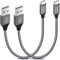 etguuds Câble USB C Court [30cm/Lot de 2], Cable USB C Charge Rapide 3.1A Chargeur Cable USB A vers Type C en Nylon Compatible avec Samsung Galaxy S21 S20 S22 S10 S9 S8 Plus, A20 A21 A40 A50 (Gris)