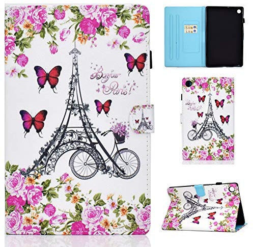 CXTCASE Custodia per Lenovo Tab M10 Plus 3rd Gen (2022) 10,6, PU Intelligente Tablet Cover Lenovo Tab M10 Plus 3rd Gen, Tablet Custodia con Slot per Schede, Torre di Fiori