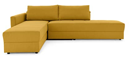 LOOKS by Wolfgang Joop Looks III Designer Sofa mit Boxspringfederung, Ecksofa mit Bettfunktion, gelb, 287x229x77 cm
