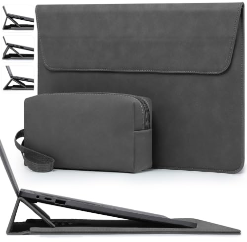 HYZUO 13 Zoll Laptoptasche mit Verstellbarem Ständer, Weltraum Grau | für MacBook Air 13 M5 A3449 M4 M3 M2 M1 2026-2018, 13 MacBook Neo 2026, MacBook Pro 13 M2 M1 2026-2016, Surface Pro, XPS 13