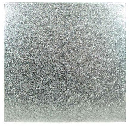 Tortenplatte rechteckig silber in verschiedenen Größen mit Muster (1, 38x38cm)