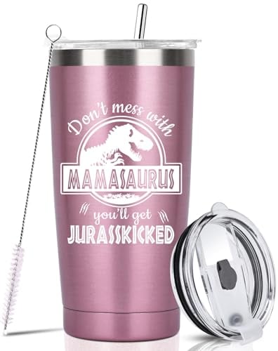 Gifts for Mum from Daughter Son,20oz Insulated Wine Tumbler with Straw Lid, Mum Birthday Gifts Travel Mug,Presents for Wife Step on Christmas Birthday