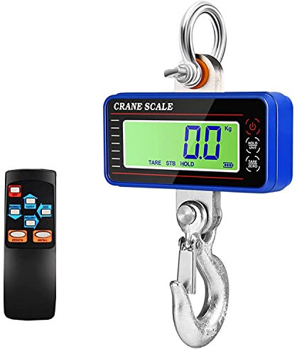 Bilancia a Gancio Digitale 1500KG, Bilancia a Sospensione con Telecomando, Bilancia per Gru Elettronica, Sospesa Scala Bilancia Dinamometro con Gru, Industriale Bilancia Portatile con Display LCD