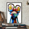 Recrtain Niedlicher Frosch, Wandkunst, Leinwandbilder, bunt, lustiger Frosch mit Brille, abstrakte Tiere, Leinwand-Kunst, Poster, Drucke für Schlafzimmer, Wohnzimmer, Küche, Badezimmer, Büro,