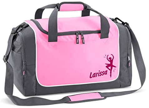 Sporttasche mit Name | Ballett ROSA | personalisierbar individuell Bedruckt Geschenk Mädchen Frauen Ballerina Tänzerin kleine Reisetasche Schulsport Geschenk Schulanfang