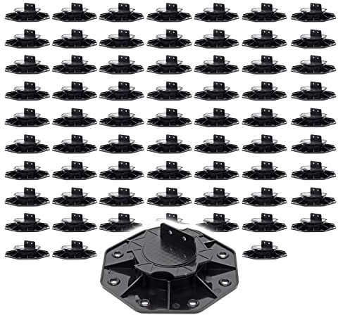 XPOtool Lot de 70x Plots de terrasse – Charge 2700 kg – Hauteur réglable 18-25 mm – en PP – Pieds de support pour Lames Dalles Lambourdes