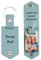 Porte-clés en cuir personnalisé avec photo/texte pour hommes et femmes, porte-clés photo personnalisés, cadeaux commémoratifs pour les amoureux de la famille (Bleu clair)