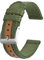 BISONSTRAP Sportliche Nylon Uhrenarmband, Militär Uhrenarmbänder für Herren, 20mm, Grün mit Silberne Schnalle