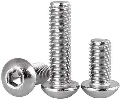 SYDARSYN Tornillos Allen de Cabeza Redonda de Acero Inoxidable Tornillos de Botón Pernos Allen M5x12mm (50 pcs)