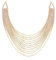 EVER FAITH Mehrschichtige klobige Halskette, Glitter Schillernder Gold-Ton Strass Wasserfall Mehrstrang Multi-Strand Ketten Statement Lätzchen Halskette Modeschmuck