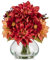 Briful Künstliche Dalia Kunstblumen Wie Echt in Ovalen Glasvase mit Kunstwasser Dekoblumen Chrysantheme Blumengesteck für Home Wohnzimmer Bad Herbst Dekoration
