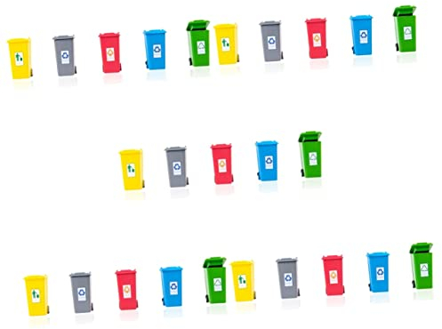 Tofficu 25piezas Basura Decorativa para Casa De Muñecas Accesorios De Paisajismo Diseño Elegante y Práctico para Decoración De Modelos y Mesas De Arena