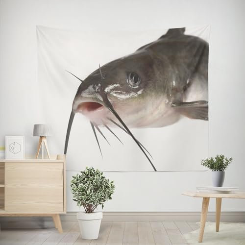 EHOMERY Wandteppich Yoga Baumwolle Wandtuch Orient Fisch Wandbehang Quer Familien Strandtuch Wohnzimmer Schlafzimmer Wandbehang Dekoration 150x130cm