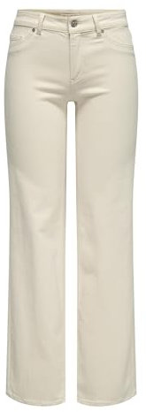 ONLY Onlblush Mid Droit DNM Dot Noos pour Femme, Ecru, XL / 30L