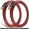 MKBKLLJY 2 cavi da RCA a filo nudo, 91 cm, 16 AWG, cavo rosso positivo, rivestimento in rame puro, spina placcata oro, resistente alla corrosione, con fascette per collegamento diretto di altoparlanti