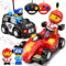 Lehoo Castle Toys for Kids Age 3+, Remote Control Cars with Lights & Music 2 Pack Pop-up Race & Police RC Car