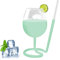 Strohspirale Weinglas, Cocktailglas mit Strohhalm - Kreative Strohspiral-Weinbecher aus Glas,Hochtransparenter Strohhalmbecher, dekoratives hitzebeständiges Weinglas für Cocktailweingetränke