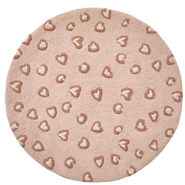 VERTBAUDET Tapis Rond léopard Lovely LÉO Rose TU
