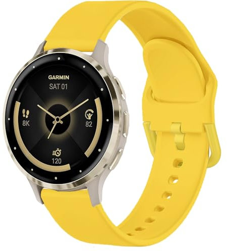 Issinlky band for Garmin Vivoactive 4S/Venu 2S/Venu 3S/Vivomove 3S, 18mm band Soft Silicone strap for Fossil Ladies Gen 6/Fossil Ladies Gen 5E/Fossil Ladies Q Venture HR Gen 4/Gen 3