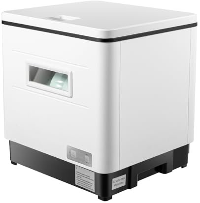 Qussse Edelstahl Geschirrspüler, Mini Spülmaschine Tischgeschirrspüler Freistehen Mini Geschirrspüler für 6 Gedecke