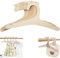 BAIFULAI 25 Stück Kinderkleiderbügel Holz, Baby Kleiderbügel Kinder, Rutschfest, Braun, Unvollendet, Kleinkind/Kind, Kleiderbügel