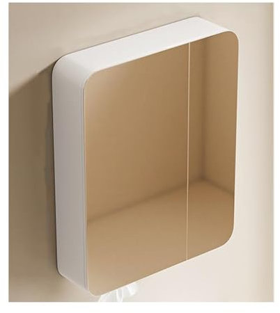 Armario de baño con espejo de una sola puerta montado en la pared, botiquín con almacenamiento, 21.6 pulgadas de ancho