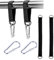 Xuigort 2 Stück Schwarz Hängematte Befestigung, Hängematten Befestigung Swing Hanging Kit Schaukel Befestigung Schaukel Aufhängung, mit 2 Karabinern und 2 D Ringen für Schaukel Hängesessel