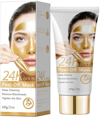 24K Gold Peel Off Mask for Women and Men, Blackhead Remover Mask, Peel Off Face Masks Skincare, Moisturizing Facial Masks Exfoliating Deep Cleansing for All Skin Types