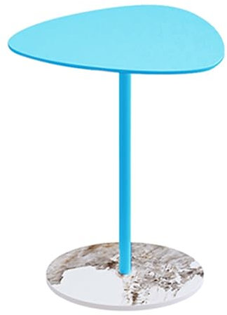 Beistelltisch, dreieckiger Tisch aus Eisen, für Milchteeladen/Kaffeetisch, Beistelltisch für Schlafzimmer/kleines Haus (Blau, 50 x 65 cm)