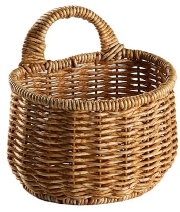 Cesto portaoggetti sospeso in vimini, montaggio a parete, cestino sospeso intrecciato, piccolo cesto in vimini con cesto di vimini con piccolo cestino, organizer per cedro e lavanda, per la