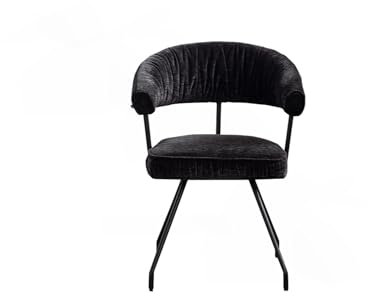 KAWOLA Esszimmerstuhl Drehbar Runa Loungesessel Stoff Schwarz, Breite Sitzfläche 47cm, Industrial Style, Metallfüße - Esszimmerstühle mit Armlehne, Stuhl Esszimmer