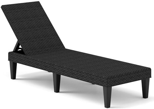 GIANTEX Sonnenliege, Rattan Gartenliege wetterfest, Relaxliege mit 3-stufig Verstellbarer Rückenlehne, Liegestuhl für Garten, Hinterhof, Pool & Terrassen, belastbar bis 150kg (ohne Auflage)