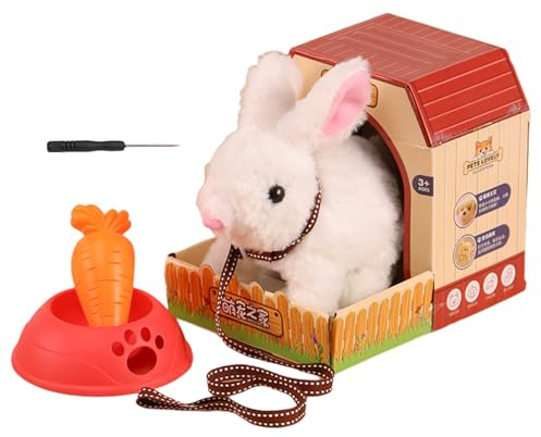 ETUCYNG Perro Eléctrico, Perro Juguete Caminar | Mascota de Peluche Electrónico Interactivo | Juguete falso de Perro con Cuerda Fitend Jugar al Cachorro