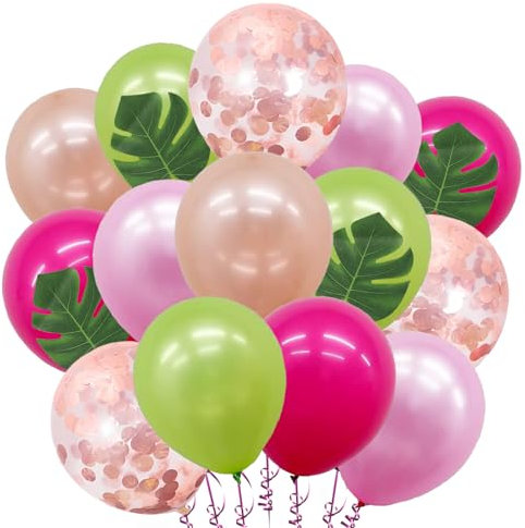 39 Pezzi Set Palloncini Tropicali, Kit arco Palloncini Hawaiano con Tropical Party Palloncini Lattice Foglie di Palma, Palloncini Hawaiani per Spiaggia Luau Estate Tema Tropicale Compleanno Festa