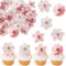 ChicAppeal 50 Pcs Sakura De Comestibles Toppers Gâteau, Comestible Décoration de Cupcake Comestible Fleurs De Choix Mariage Fête De Douche De Bébé Anniversaire Décoration De Gâteau