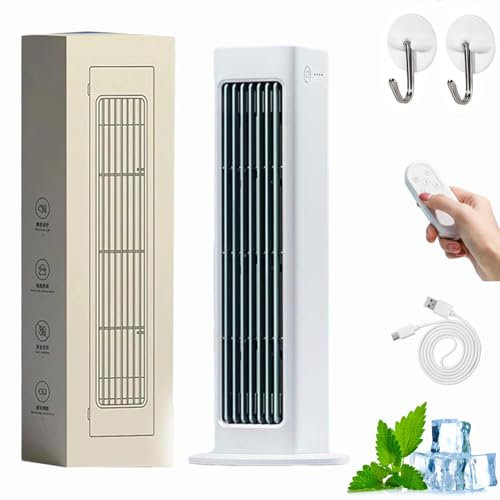 Breezamax,Breeze Max Air Cooler,Qinux Brizaac - Beat the Scorching Heat & Humidity Instantly,Portable Air Conditioners with 3 Speeds,No Drilling Small Air Cooling Fan for Bedroom Office (White)