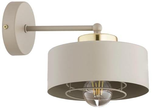 KAR LIGHTING Wandleuchte 1-flammig aus Metall in Beige | E27 Fassung | LED geeignet | Wandlampe für Flur, Schlafzimmer, Wohnzimmer, Küche oder Büro