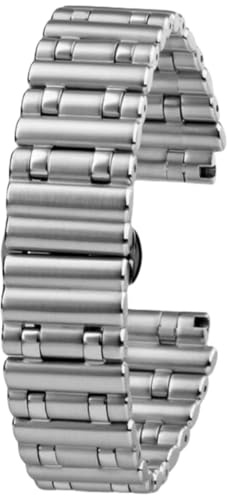 ROUREOX Herren 316 Edelstahl Uhrarmband, All-Stahl Ersatzarmband, Gerades Ende Armband für Breitling Super Chronomat-Silber 22MM