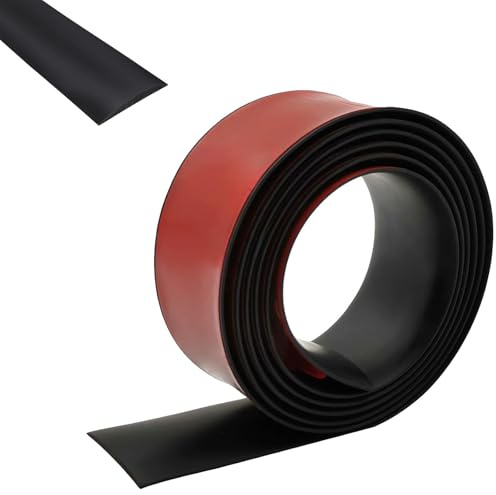 Übergangsprofil Selbstklebend, 5m x 4cm Übergangskantenleisten, PVC Bodenleisten, Schwellenleisten, Bodenbeläge, Übergangsprofil Selbstklebend Vinyl Übergangsleiste, für Raumböden, Fliesen, Schwarz