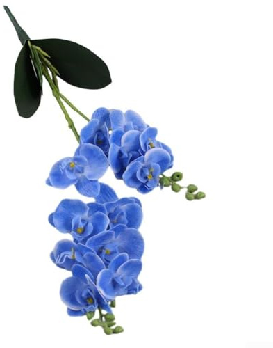 Kunstschmetterlings-Orchideen-Arrangement für Hochzeiten und Heim-Styling, leicht, 12 Köpfe, Blau
