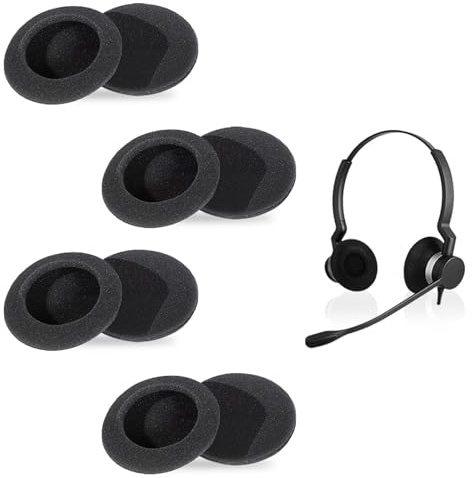 8 Pcs Ersatz Ohrpolster Kompatibel mit Sennheiser Kopfhörer PC-Serien und mehr, 50mm, Atmungsaktiver Schaumstoff Ohrhörer Ohrpolster
